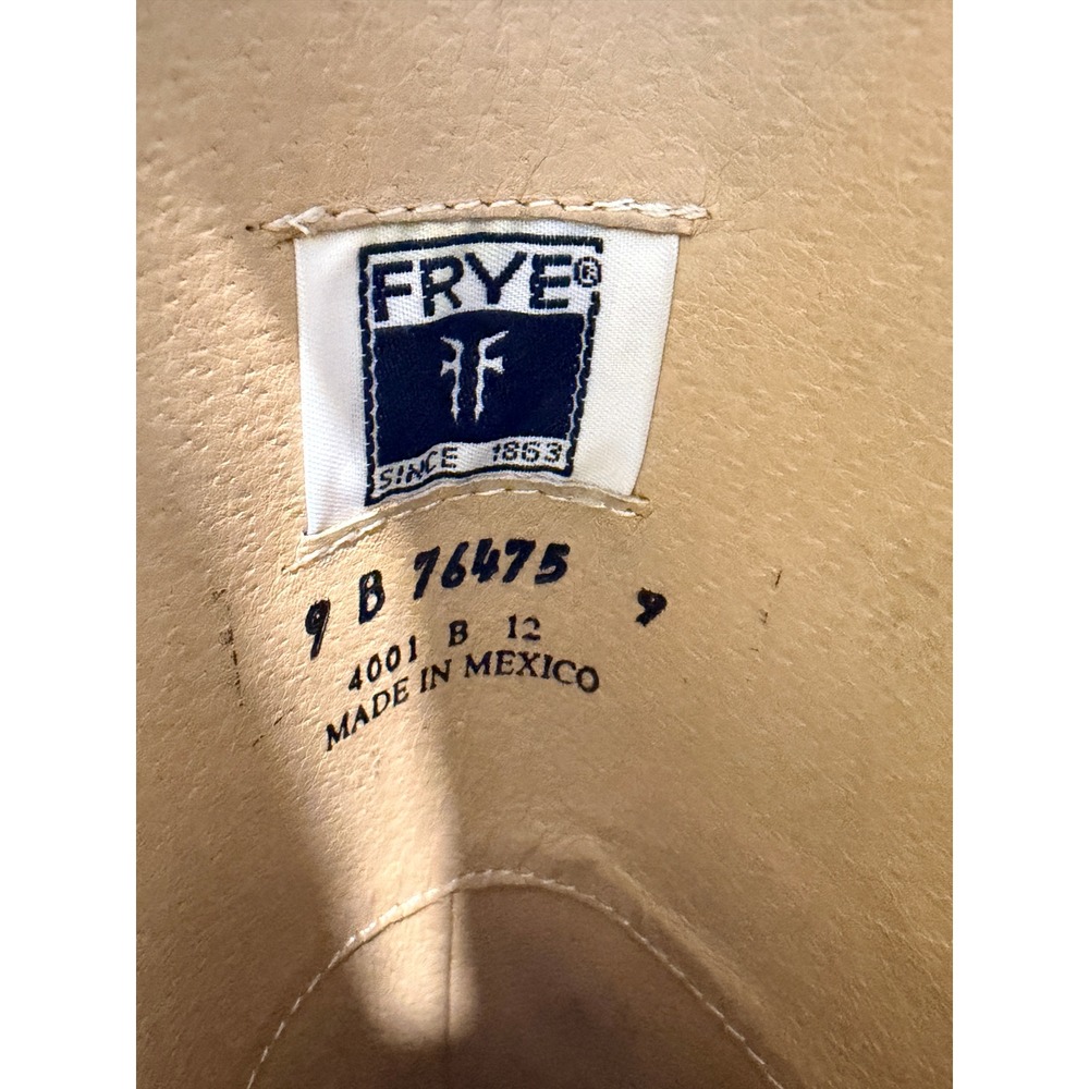 Frye Rider Logo Boots Women Tan Leather Tall Riding EquestrianSize 9M - Picture 7 of 16